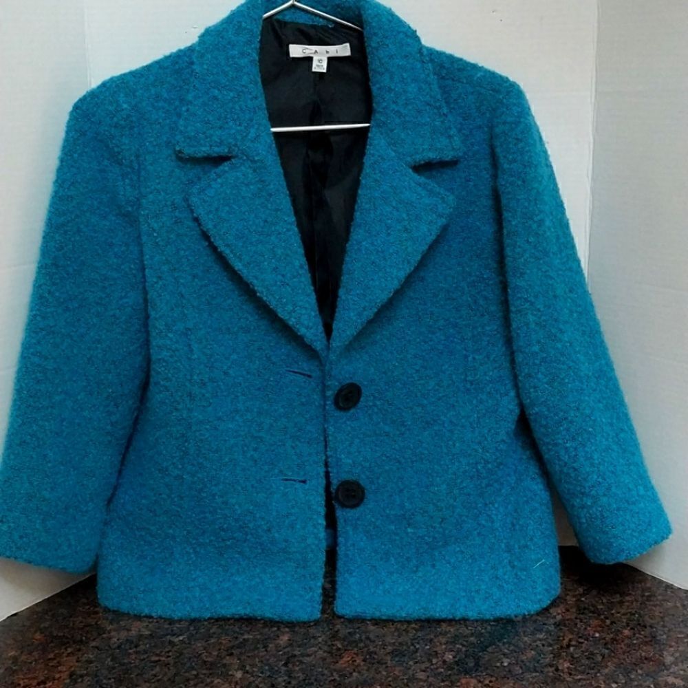 Cabi Blue Nubby Jacket...Size 10...EUC